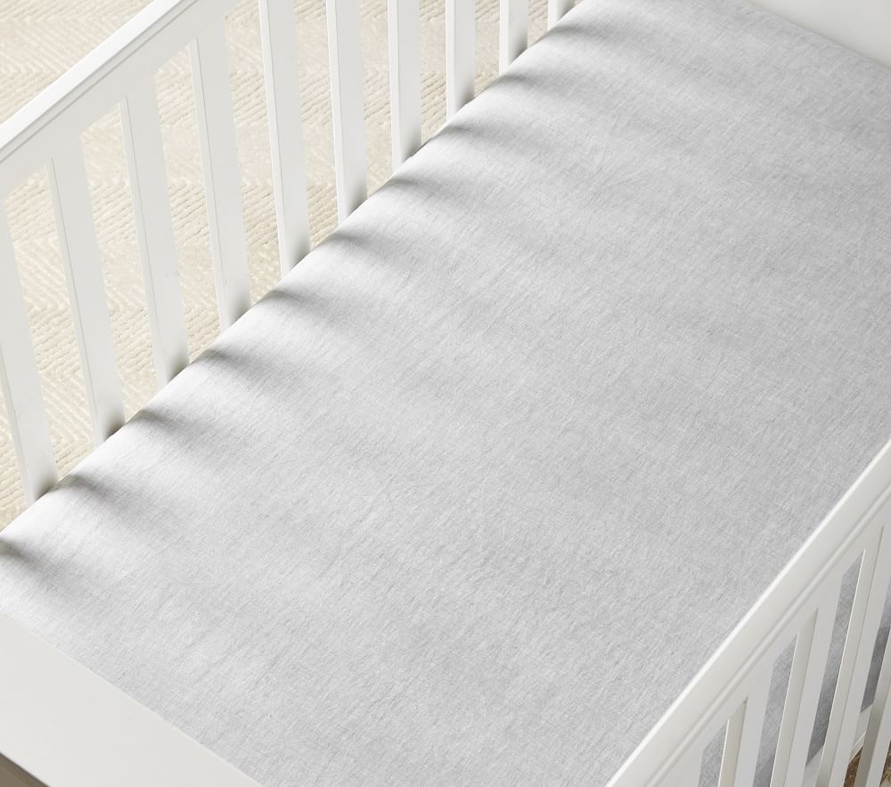 Belgian Flax Linen Cot Fitted Sheet Pottery Barn Kids UK